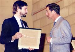 caption popup|In 1986 the Village Publishing local history publishing project won a Prince of Wales Award for its contribution to understanding our environment. Cwmbran Community Press was a challenging maverick enterprise, and we didn’t need a certificate from Prince Charles to know we were doing a good job. But it was still good to get this photo to prove it happened.